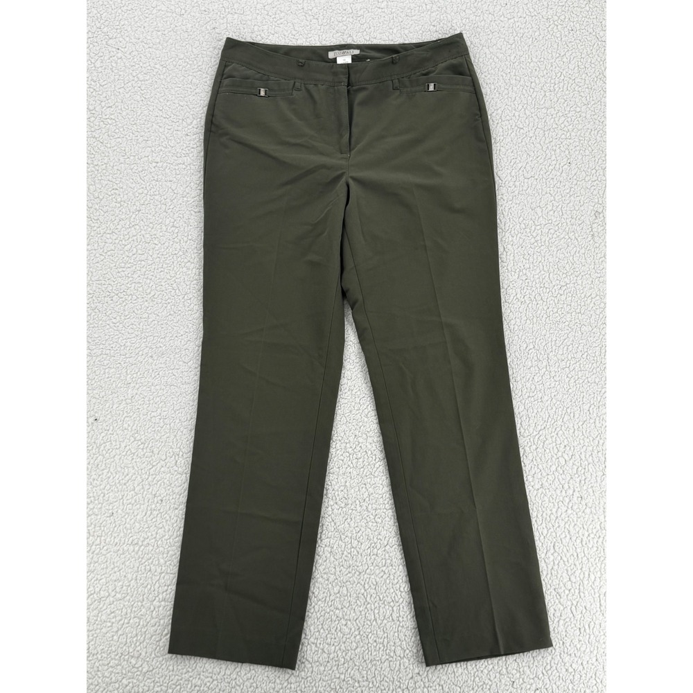 Roz & Ali | Pants & Jumpsuits | Roz Ali Dress Pants Women Size Olive Green Straight Leg Stretch Workwear